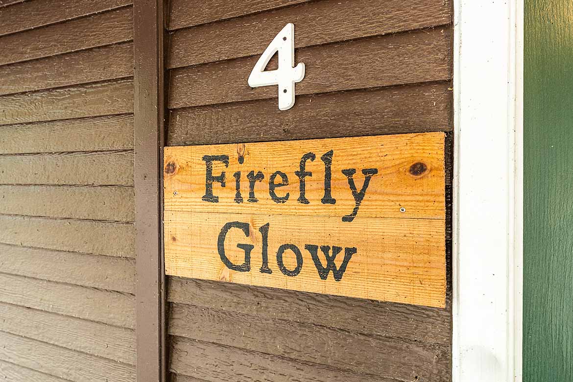 Firefly Glow Cabin #4 Sign