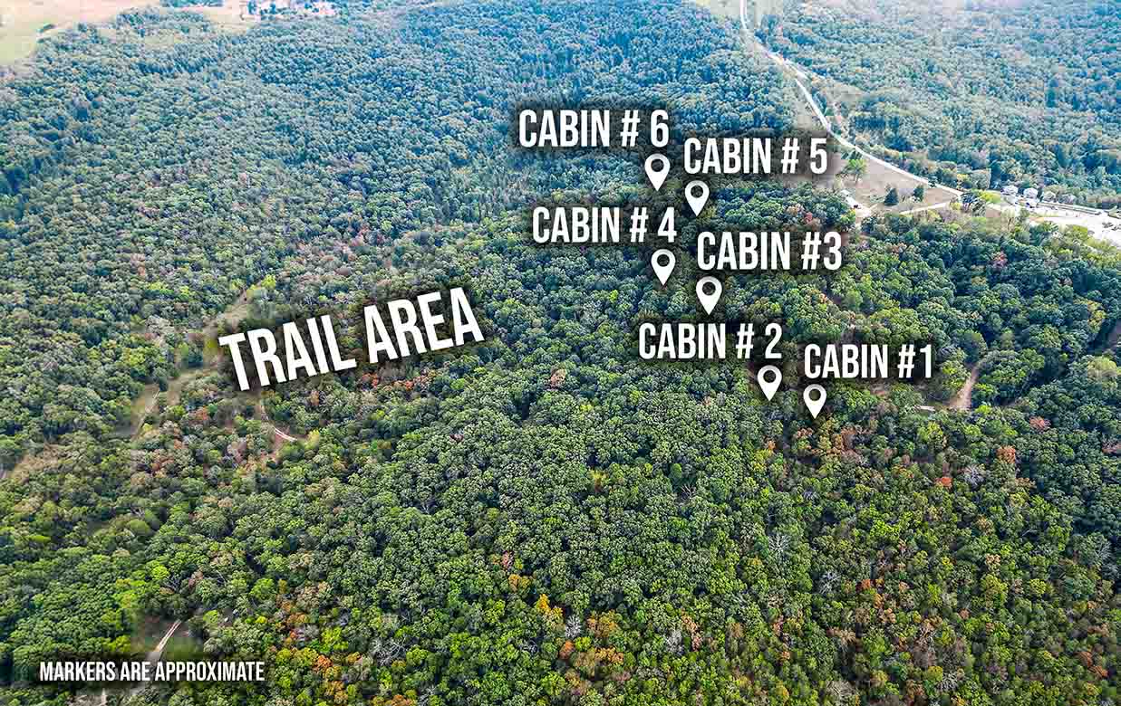 Ozark Spring Cabins Resort Aerial View Cabin Locations